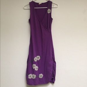 Synergy purple dress with embroidered flowers